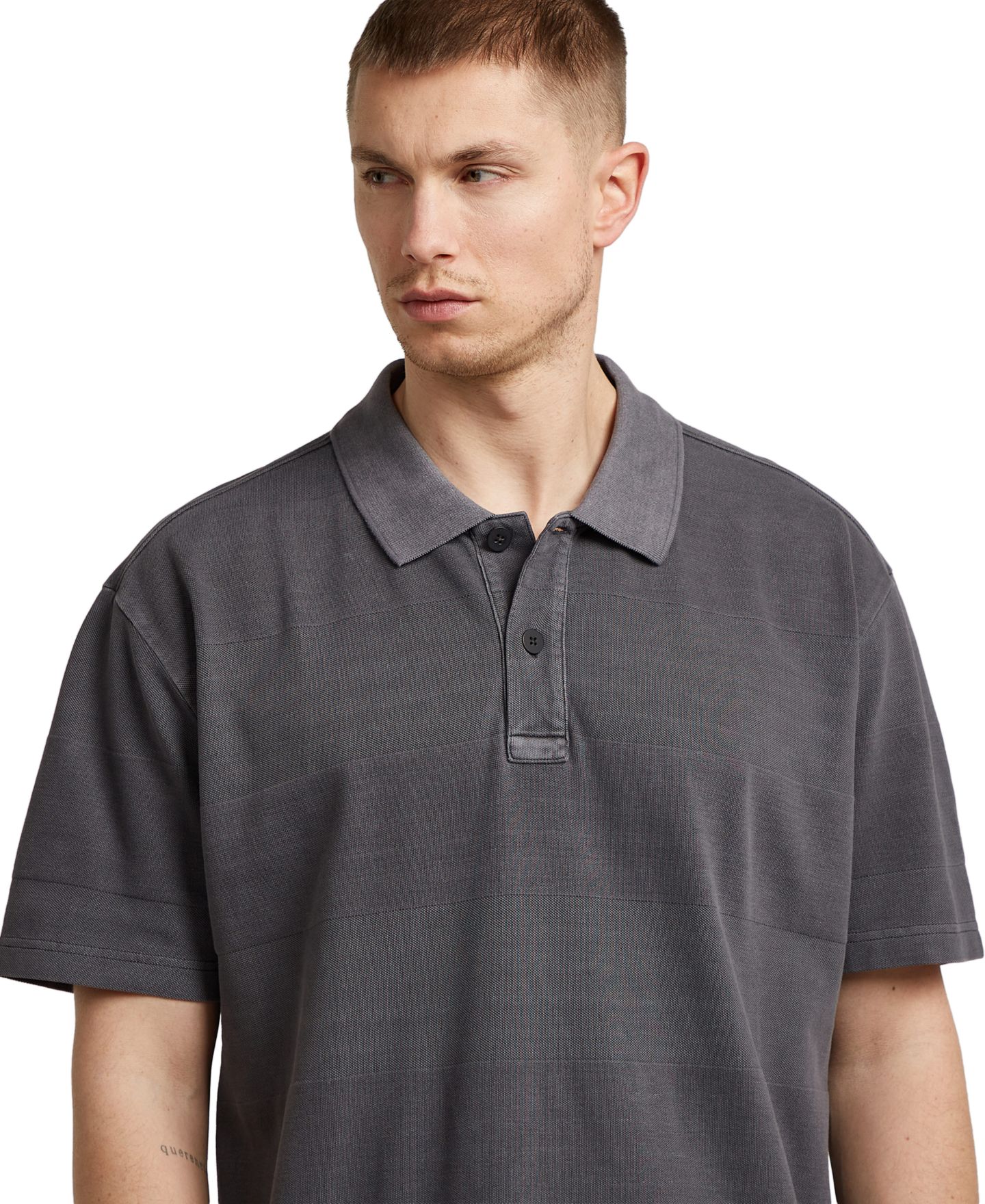 Мужское поло G-Star Raw Washed Jacquard Relaxed-Fit Polo Shirt, цвет: Petrol — фото 4