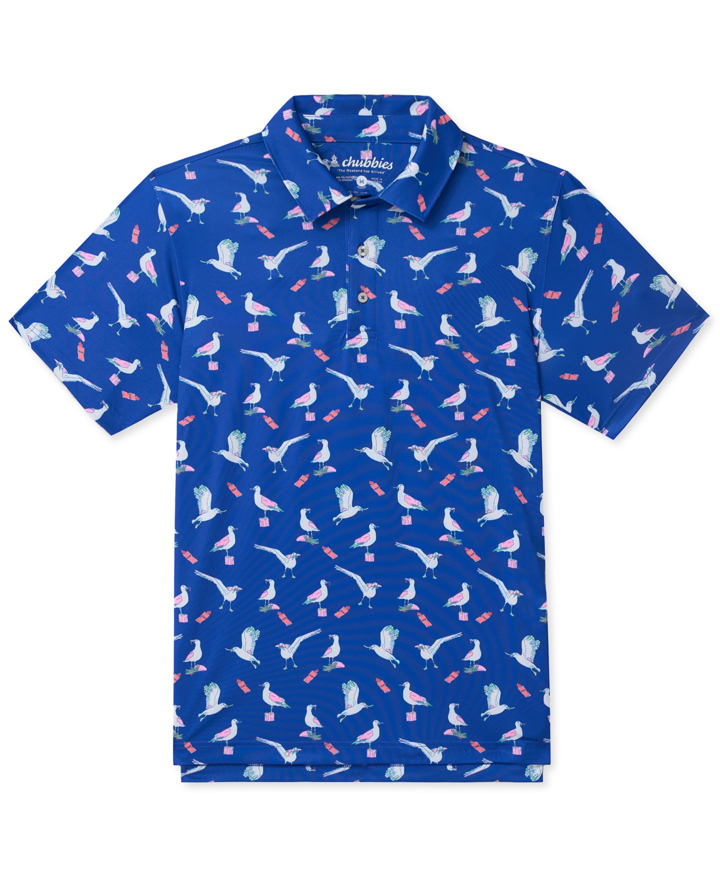 Мужское поло Chubbies Beaky Blinders Short-Sleeve Polo Shirt, цвет: Яркий синий — фото 1