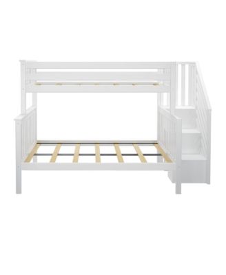  Solid Wood Twin over Full with Staircase for Kids