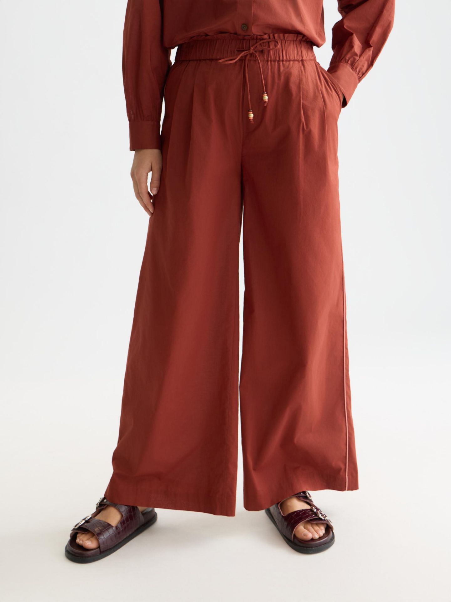 Женские брюки SCOTCH & SODA Cotton Voile Pull On Beach, цвет: Burnt Henna — фото 3