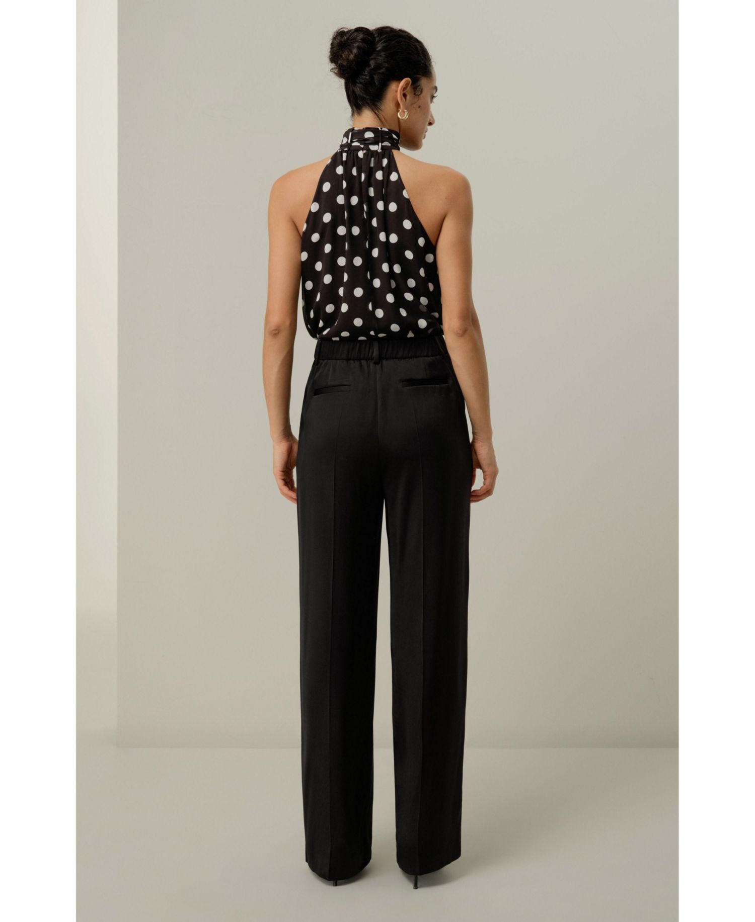 Women's Double Faced Charmeuse Silk Straight Leg Pants
