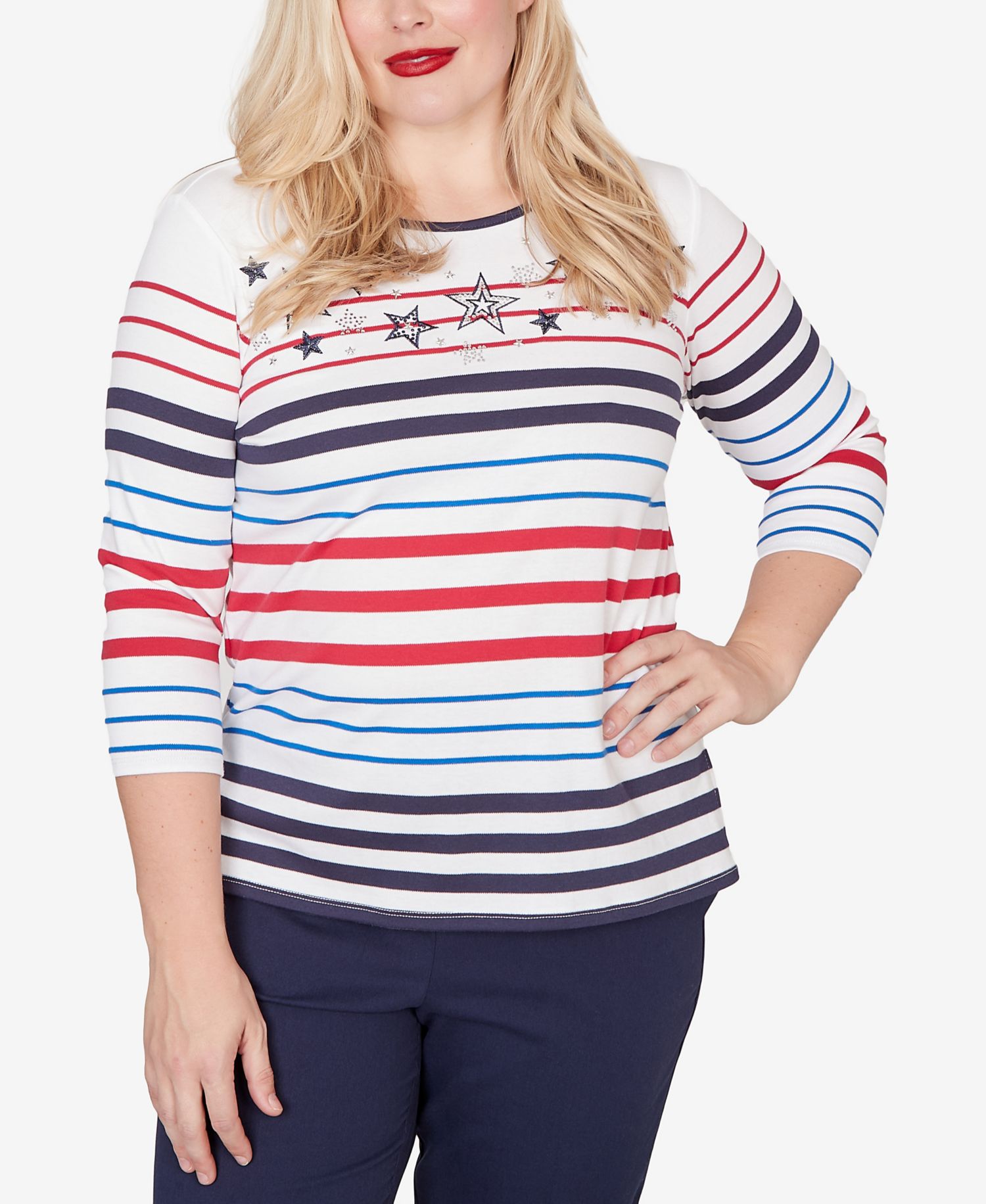 Petite Lady Liberty Stars and Stripes Americana Top