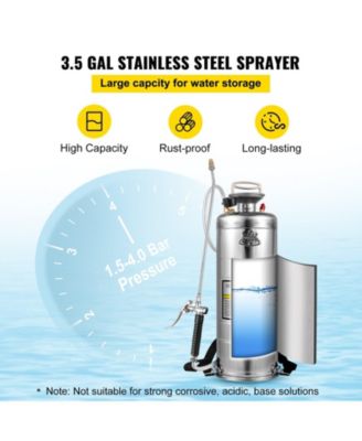 3.5Gal Stainless Steel Sprayer, 20" Wand, Adjustable Nozzle for Gardening