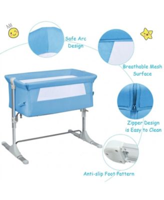 Portable Baby Bedside Bassinet Sleeper with 4 Adjustable Heights