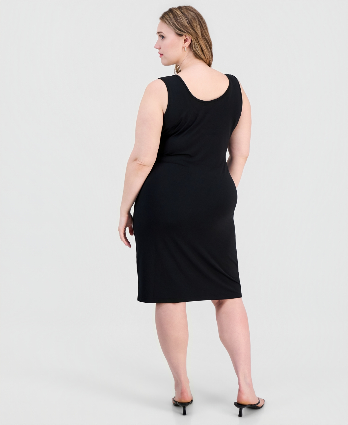 Full Circle Trends Trendy Plus Sash-Belt Bodycon Dress