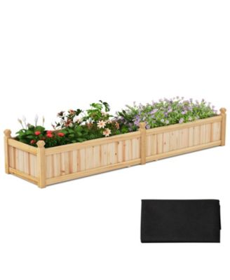 Divisible Raised Planter Box with Drainage and Fabric Liner