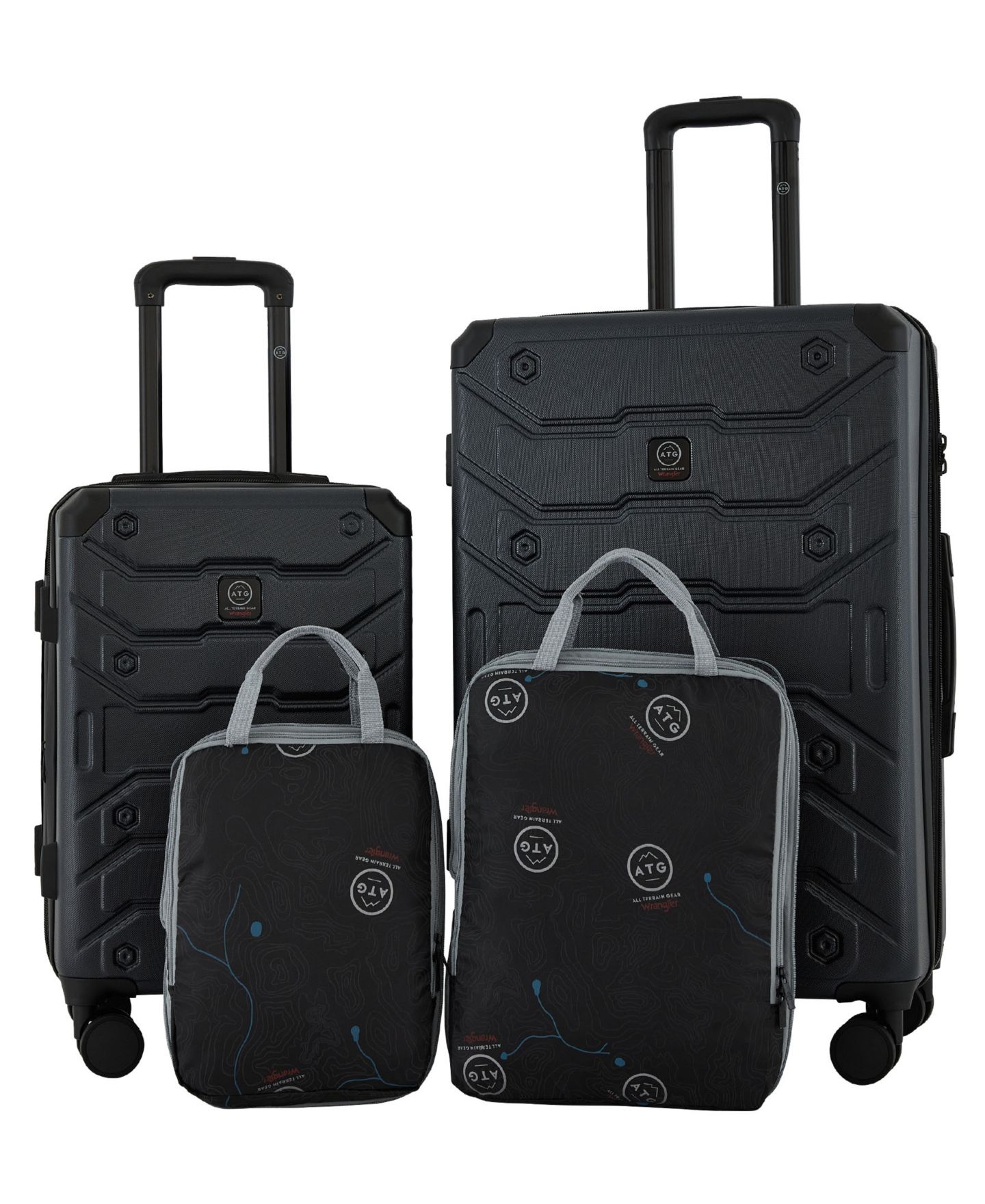 Чемоданы Wrangler Trailway 4-Piece Hardside Luggage Set, цвет: Чёрный — фото 1