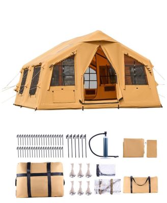 8 to 12 Person Inflatable Glamping Tent with Skylights