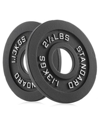 Set of 2 Standard Cast Iron Olympic 2-inch Weight Plates (2.5 LB each)