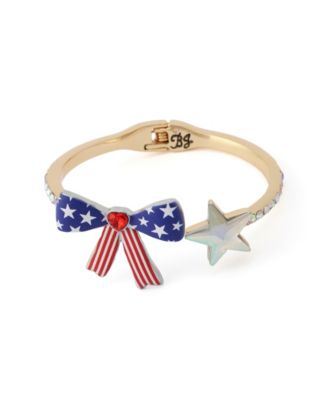Faux Stone Americana Bow Bangle Bracelet
