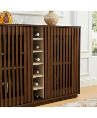 Mid-Century Fluted Liquor Cabinet and Wine Storage