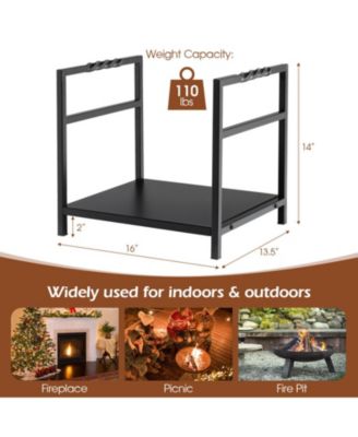 Steel Firewood Log Holder with Raised Feet and Carrying Handles