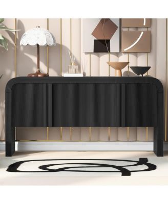 Wave Console Table w/ 4 Doors and Shelf