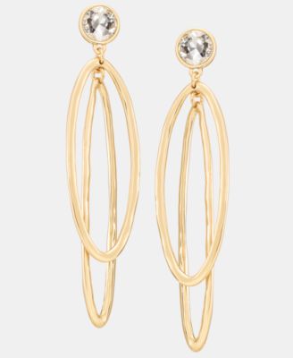 Crystal Double Oval Statement Earrings