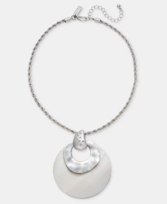 Crystal & Shell Pendant Necklace, 16" + 3" extender
