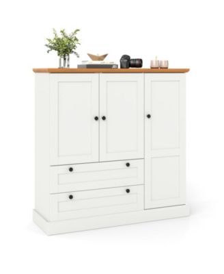 47.5 in Kitchen Freestanding Storage Cabinet with 3 Doors, 2 Drawers and 110 lbs Top