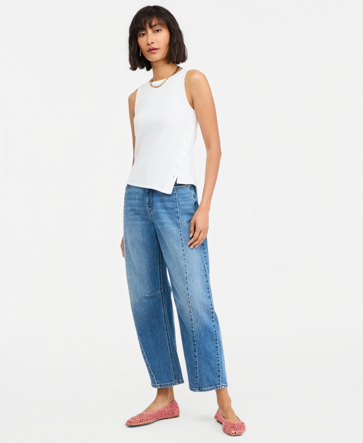 On 34th Women's Boatneck Side Button Tank, Macy's Exclusive
