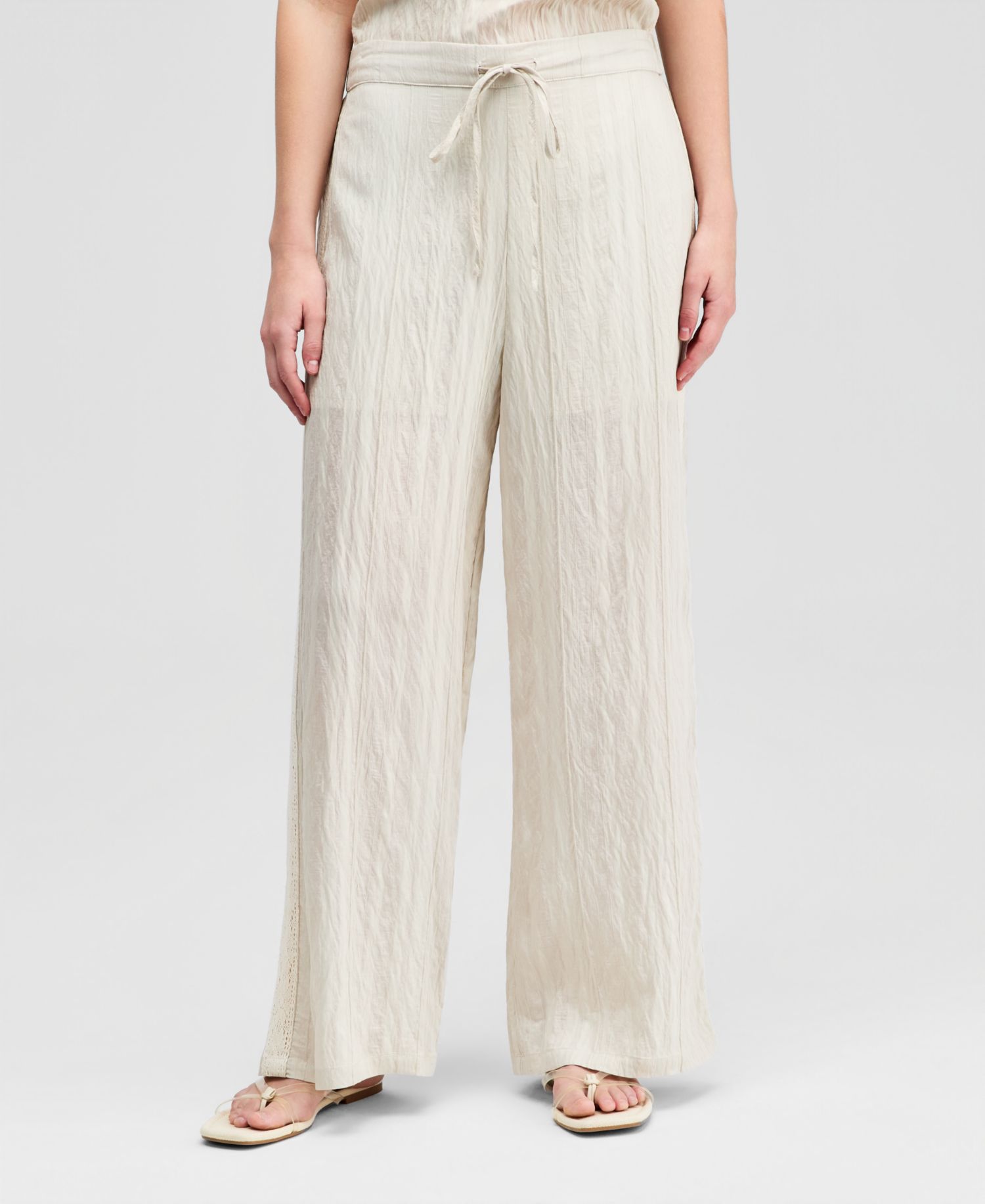 Petite Wide-Leg Drawstring Pants
