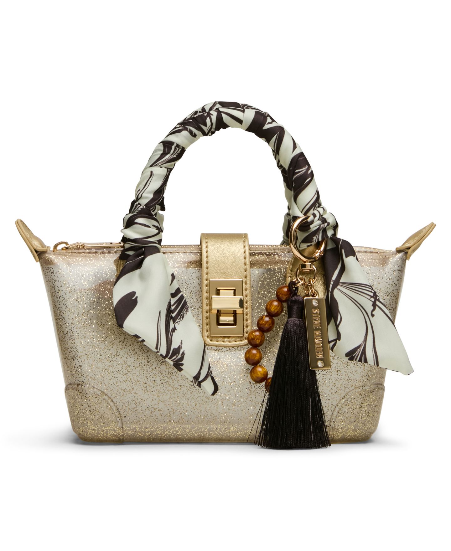Женская сумка Steve Madden Btatiana Jelly Small Top Handle Crossbody Handbag, цвет: Золотой — фото 1