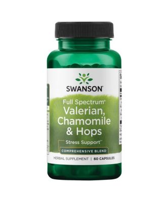 Valerian, Chamomile and Hops Full Spectrum Herbal Supplement for Relaxation and Comfort - Supports Mind and Body Wellness - 60 Capsules