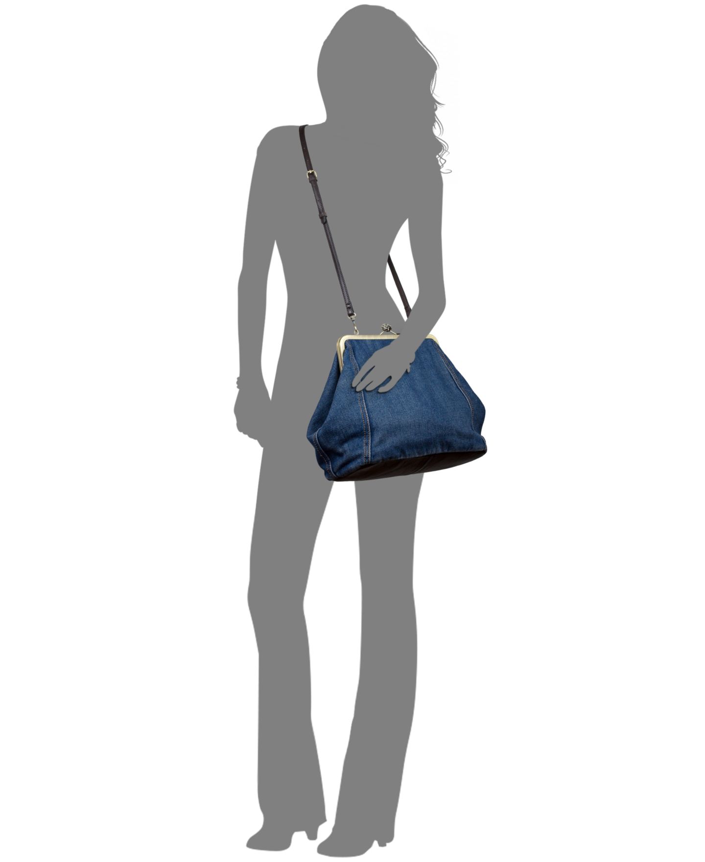 Женский клатч Patricia Nash Vivienne Medium Denim Frame Clutch, цвет: Тёмный джинсовый — фото 7