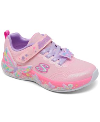 Little Girls' S-Lights: Butterfly Bliss Light-Up Fastening Strap Casual Sneakers from Finish Line