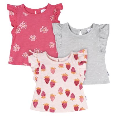 Baby Girls Short Sleeve T-Shirts, 3-Pack