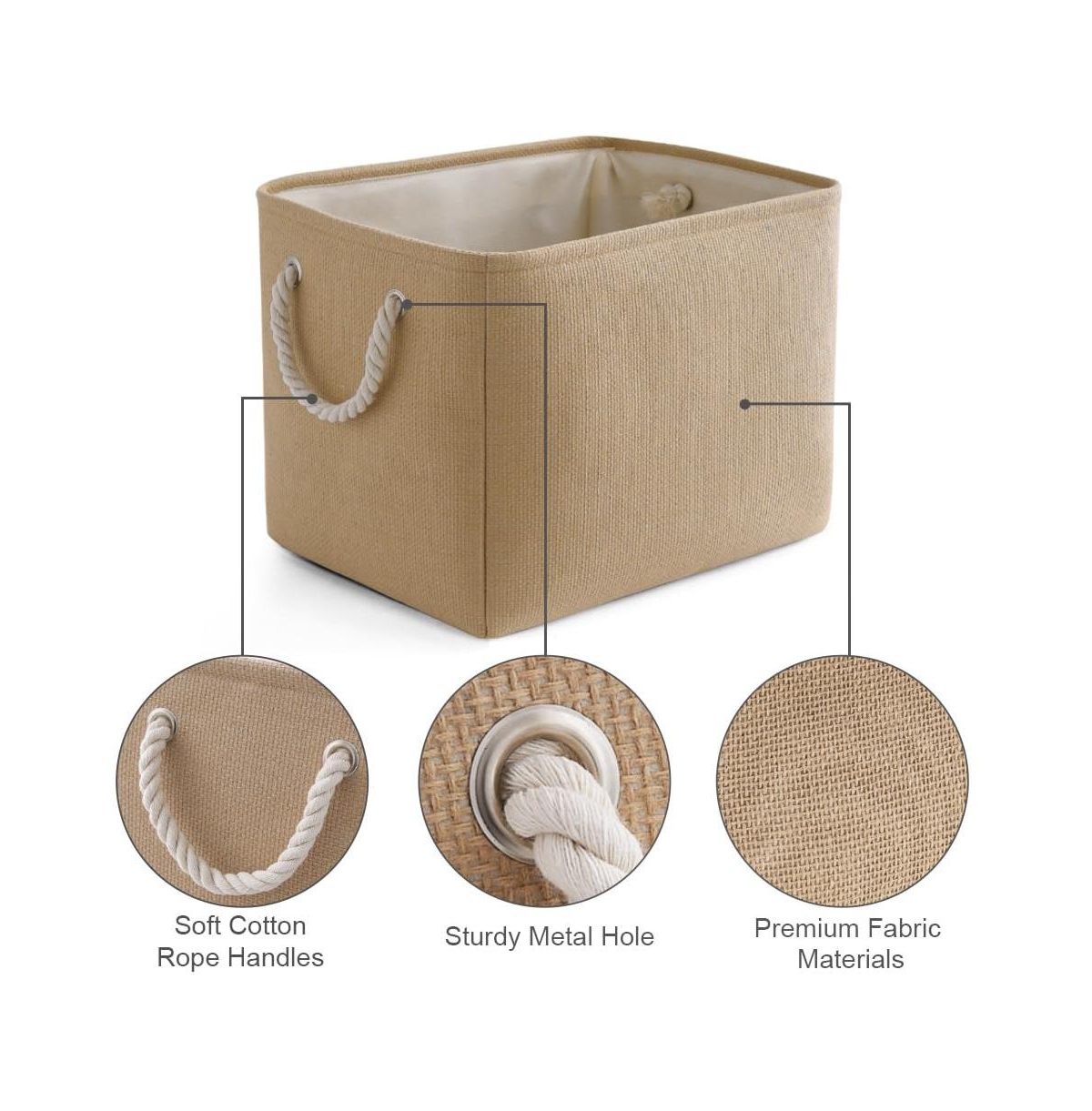 Gnuadz 3pack Storage Bins Canvas Basket Organizer with Handles Gift