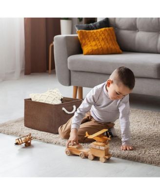 3pack Storage Bins Canvas Basket Organizer with Handles Gift Basket