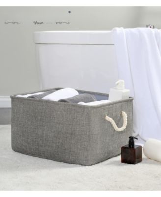 3pack Storage Bins Canvas Basket Organizer with Handles Gift Basket