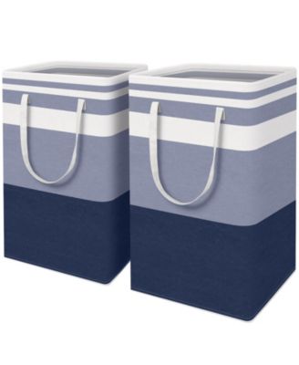 2PC Laundry Hamper Waterproof Collapsible Tall Clothes With Handles Gift Basket