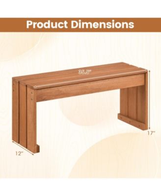 2-Person Outdoor Bench with Solid Wooden Frame for Backyard