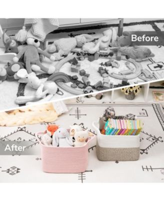 Cube Storage Baskets Woven Closet Organizer Shelf Bins