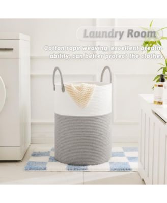 Woven Cotton Rope Hamper for Clothes Storage