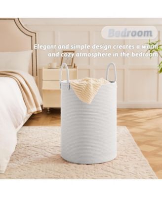 Woven Cotton Rope Hamper for Clothes Storage