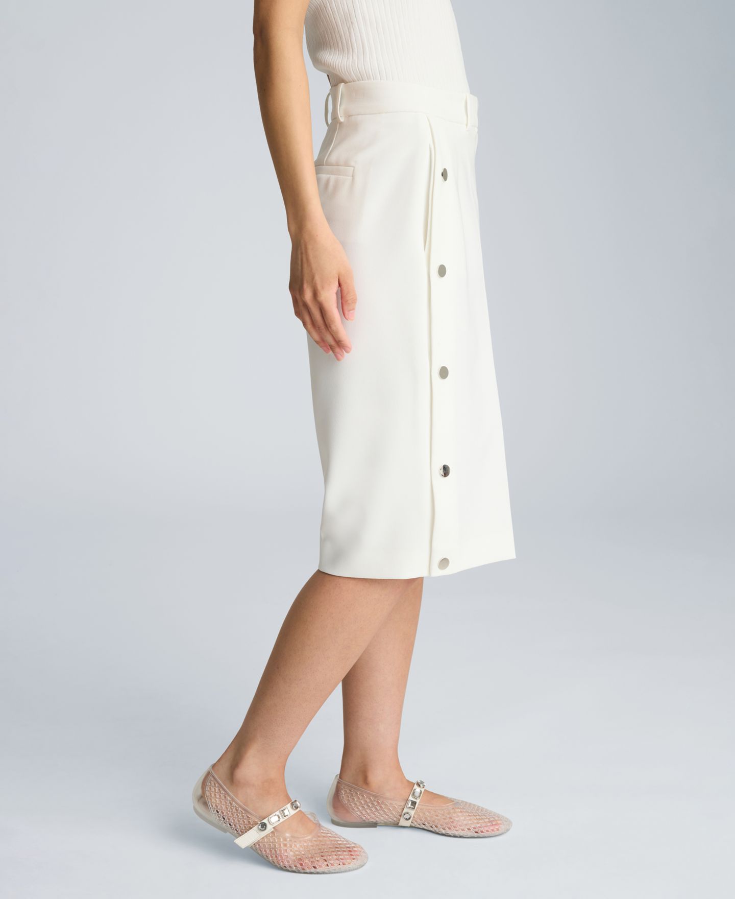 Женские шорты Kenneth Cole High-Rise Side Snap, цвет: Чистый белый — фото 3