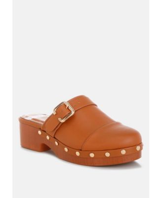 Women's Pinto Studded Genuine Leather Clogs