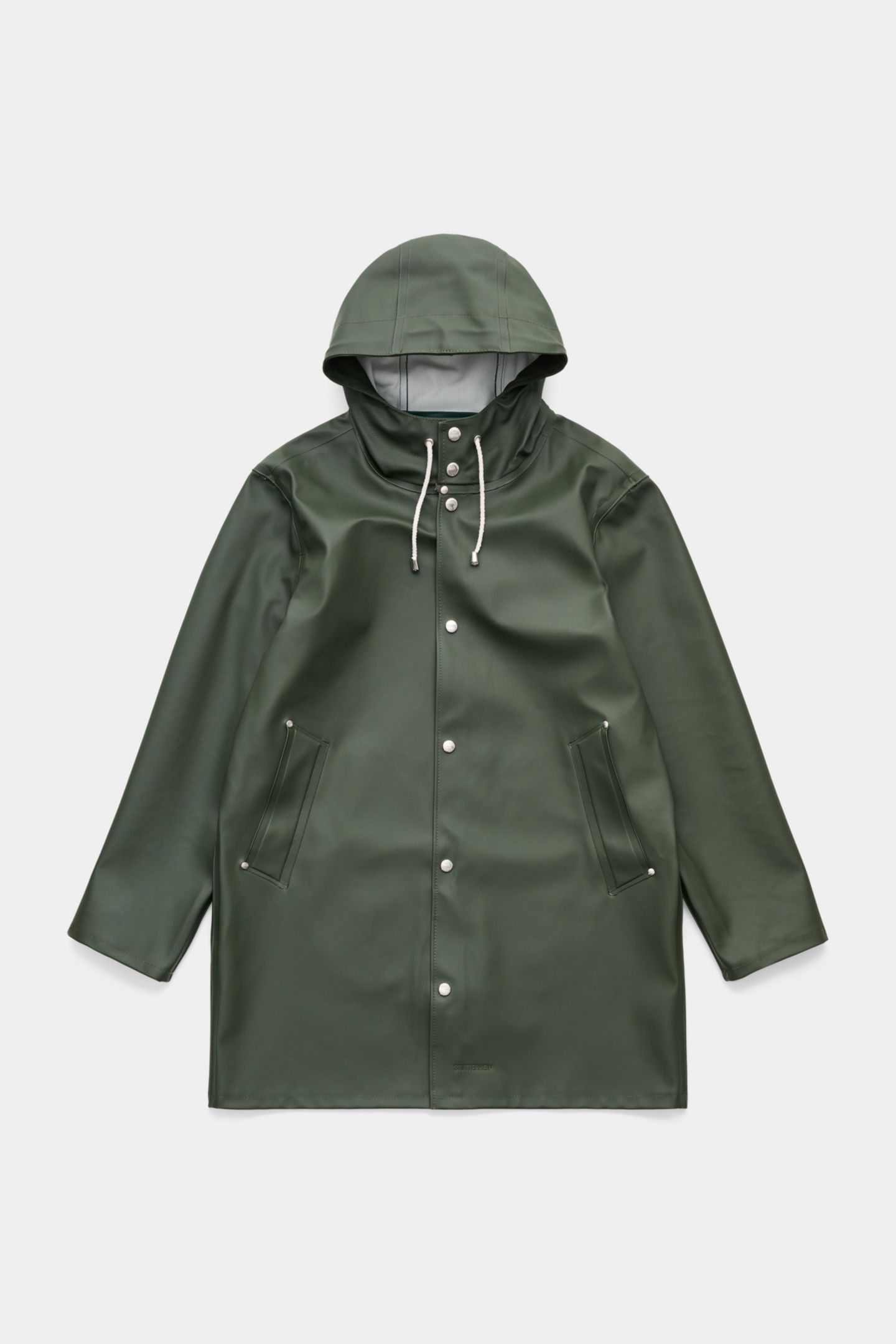 Женские куртки Stutterheim Stockholm Long Sleeve Hooded Raincoat, цвет: Зелёный — фото 4