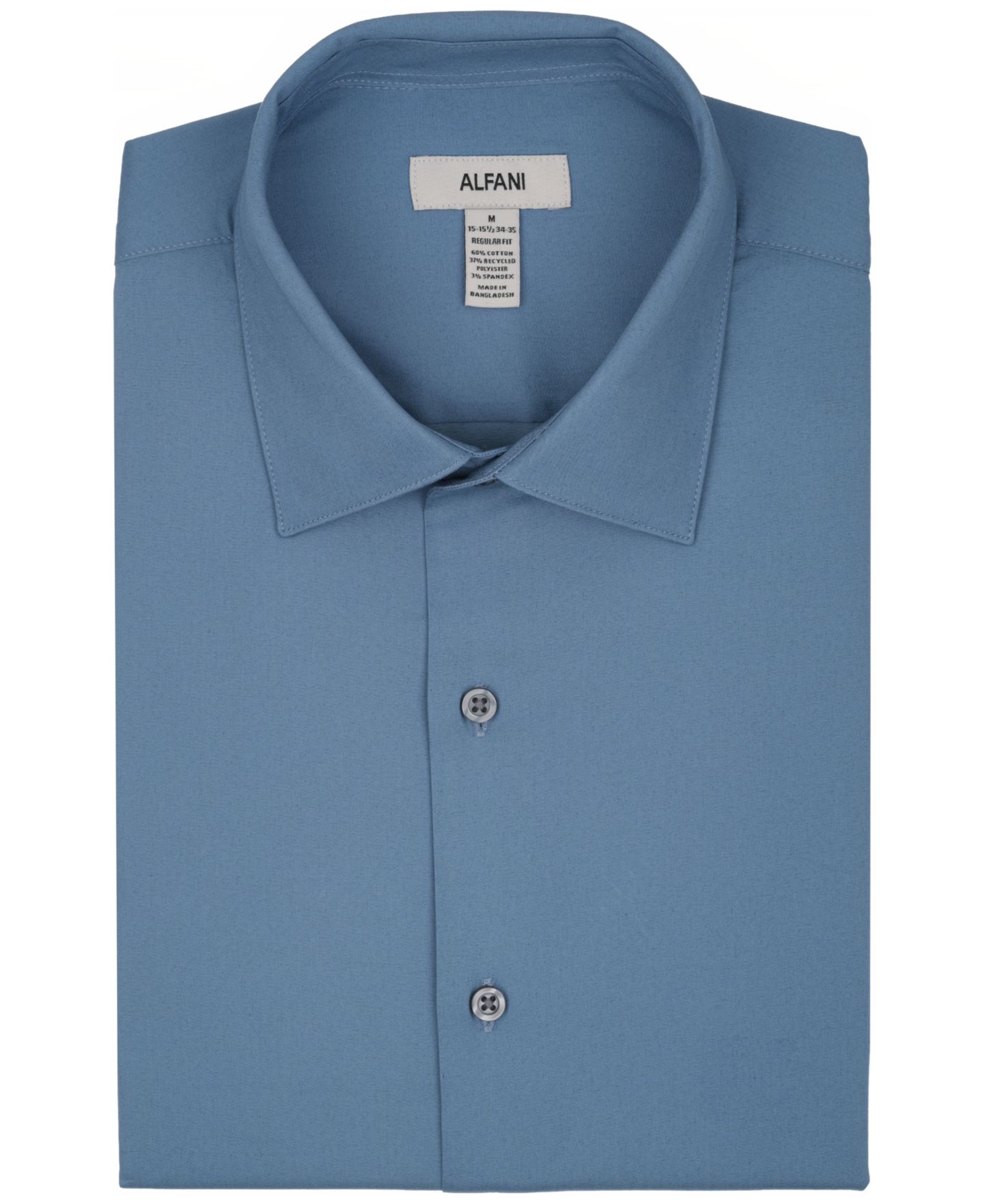 Мужская рубашка Alfani Regular-Fit Solid Dress Shirt, цвет: Синий пыльный — фото 7