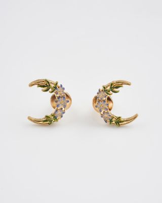 Fable England Nightshade Moon Gold Stud Earrings - Gold