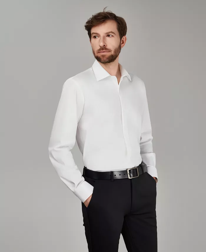 Men's No Iron Formal Solid Dress Shirt - thumbnail 3