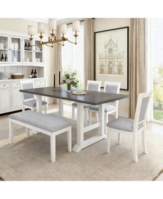 Extendable 6-Piece Dining Set with Bench