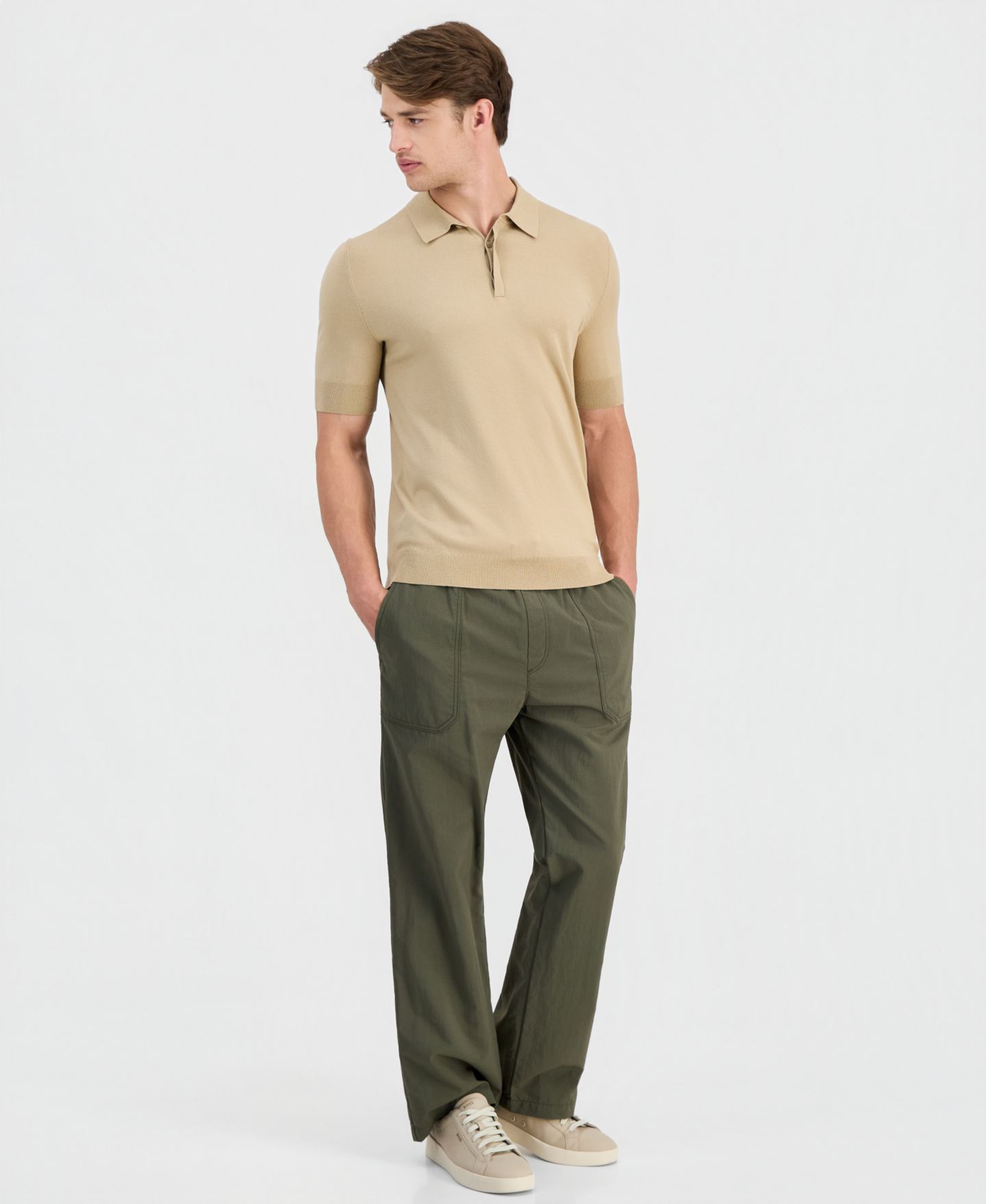 Мужское поло Hugo Boss San Peter Polo Shirt, цвет: Бежевый — фото 3