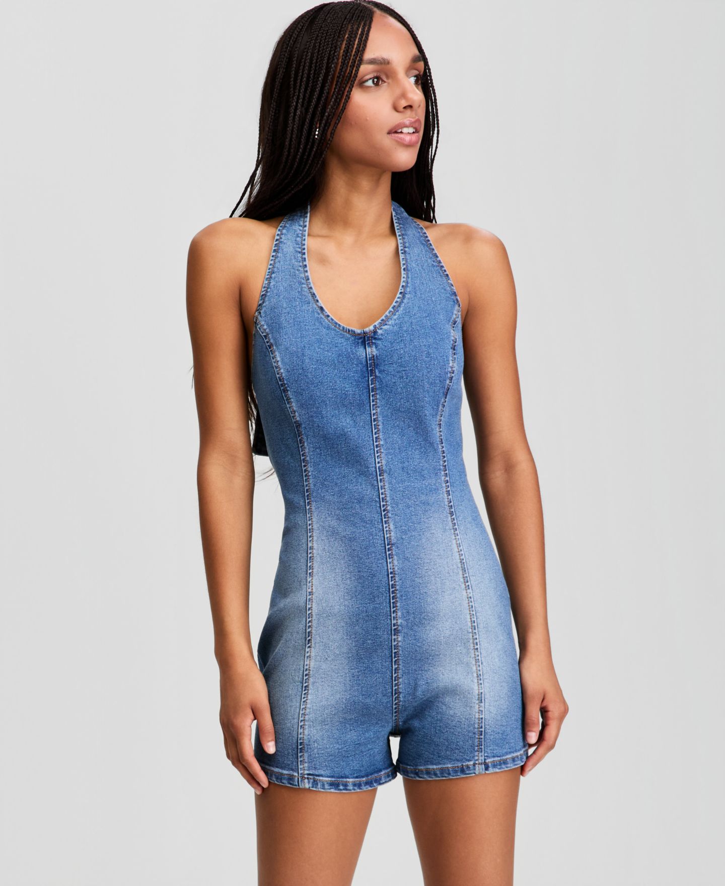 Женский комбинезон And Now This Denim Halter Romper, цвет: Keara — фото 2