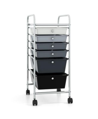 Compact 6-Drawer Storage Cart on Wheels with Steel Frame