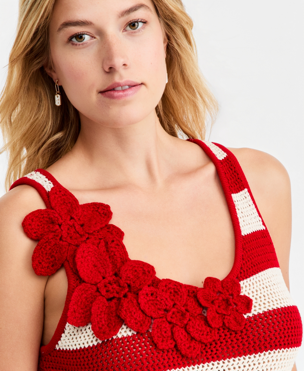 On 34th Women's Floral Crochet Striped Tank, Macy's Exclusive