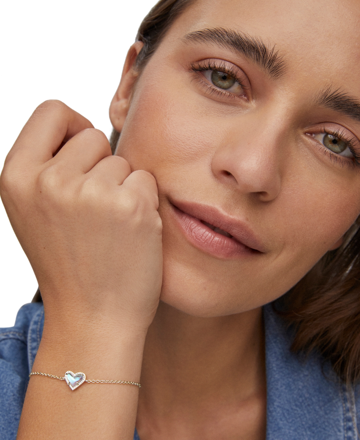 Kendra Scott 14k Gold-Plated Red Illusion Heart Adjustable Link Bracelet