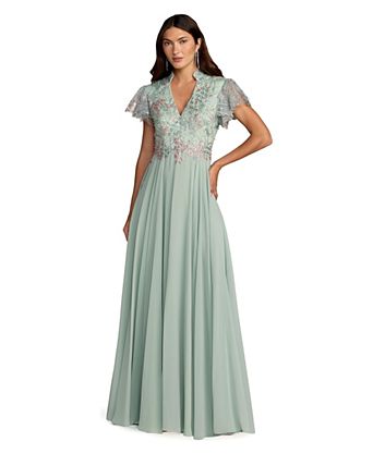 olive green mother of the groom dress BABARONI Chiffon Bride with V-neck Lace Appliqued 3/4 Sleeves Hidden pockets for practicality without sacrificing style Wedding Attire Groom Dress Unique