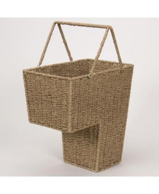 Wicker Stair Basket with Handles