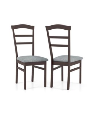 Farmhouse Linen Upholstered Dining Chairs Set of 2, Rubber Wood Frame